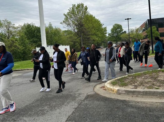 Walkathon participants walking in Prince George's County